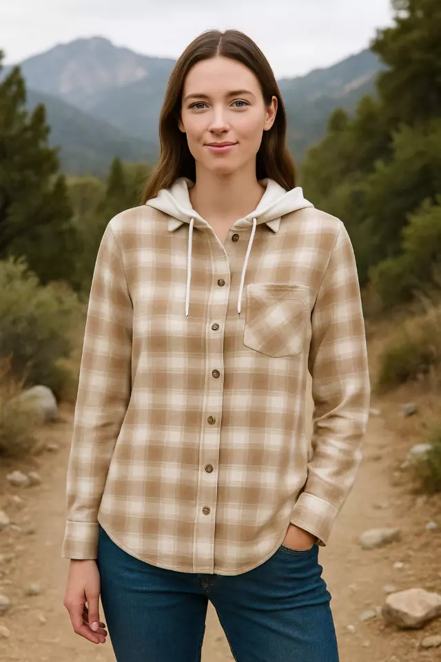 River Trail Ladies "Summit Soft" Hooded Flannel Top
