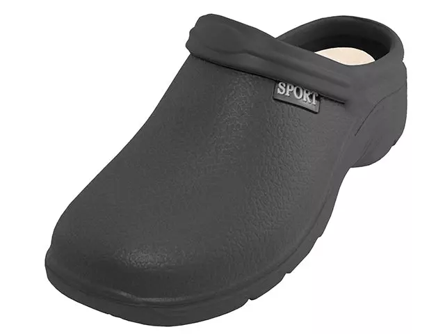 S2390L - Women's "Sport" Close Toe Rubber Nurses Clogs — Black (S2390L-BB) / 5-10 Assorted