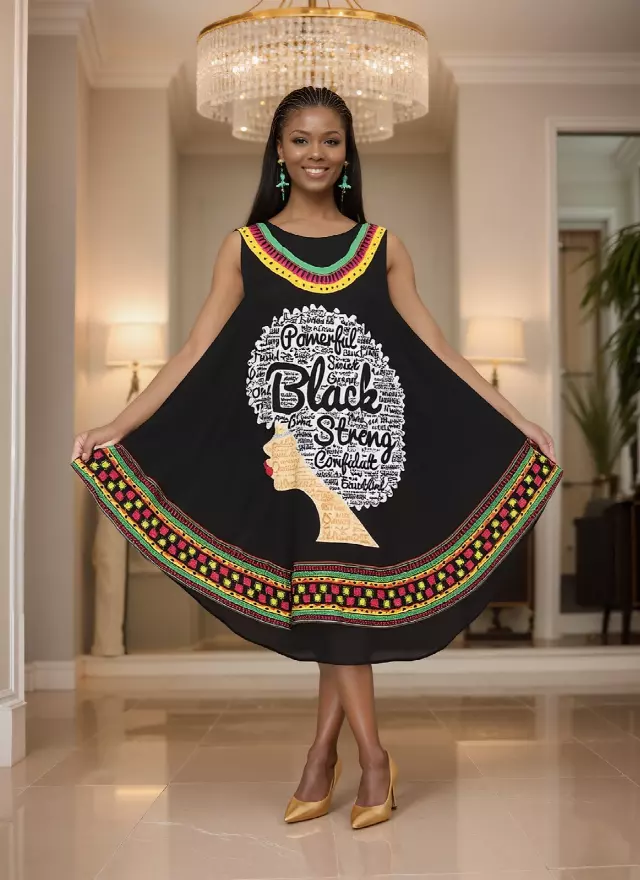 PNA-1397 -Verbiage Umbrella Dress - (6-PCS PRE-PACK) ($8 Each)