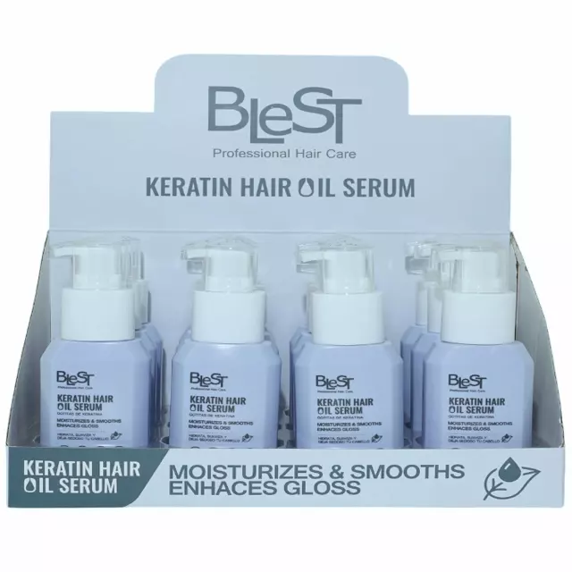 Blest Keratin Hair Oil Serum - Wholesale Display 12 Units (HSO-30)