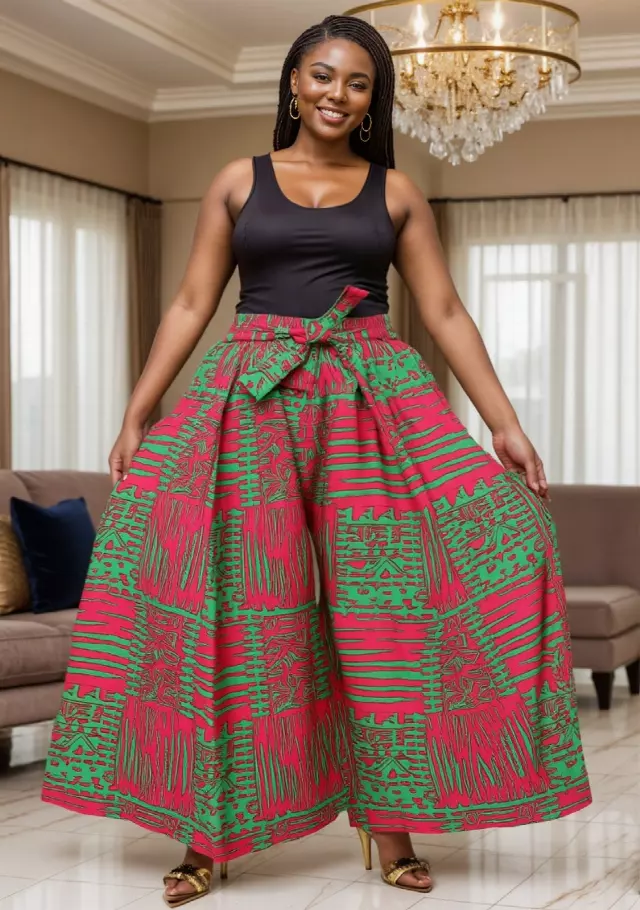 701P - NEW PRINT ALERT!!!! Ankara Palazzo Pants With Pockets (3 PCS PRE-PACK) - $25.00 Each — One Size (4 - 24) / Print-659B