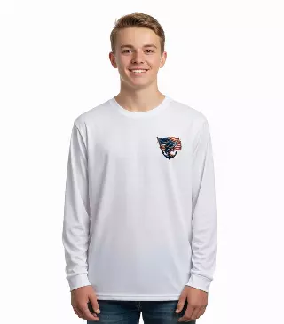 Boys Performance L/S Top Fish Design with USA Flag-7600188