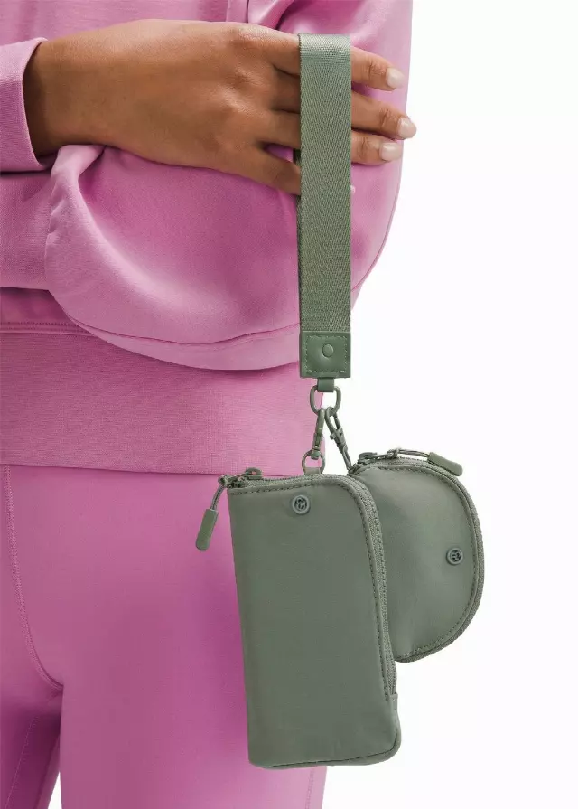 Joan & David The Hold-All Sport Nylon 3 Piece Set Phone Case Wallet, Zip Coin Pouch & Key Chain Lanyard — 104-SAGE