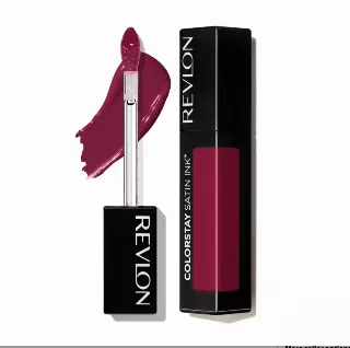 REVLON ColorStay Satin Ink Crown Jewels Liquid Lipstick, Longlasting & Waterproof Lipcolor, Moisturizing Creamy Formula Infused with Black Currant Seed Oil, 034 Regal Ruby, 0.17 fl oz.