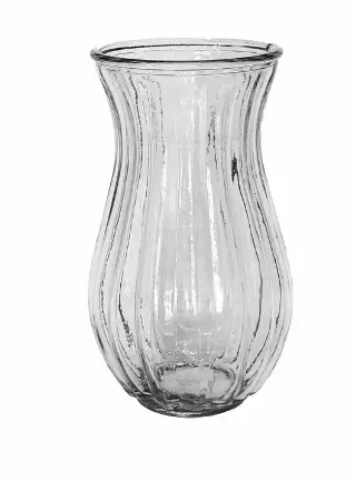 GP8002Clr – 9” x 4” open Ribbed Jordan vase – “case pk 12”