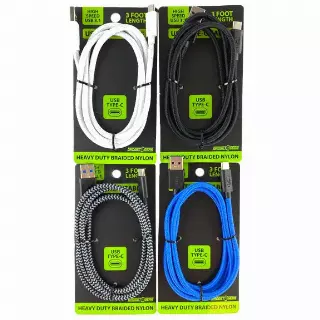 Charging Cable USB to USB-C 3 FT- 4 Pieces Per Pack 22445
