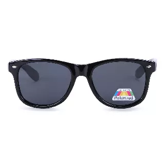 Retro Polarized Classic Square Style Sunglasses with Silver Corner Accents PL1543