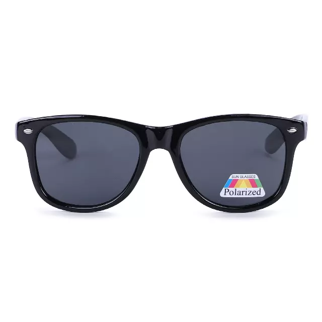 Retro Polarized Classic Square Style Sunglasses with Silver Corner Accents PL1543
