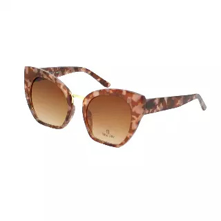 Modern Cat-Eye Sunglasses with Gradient Lens and Gold Bridge TD10273