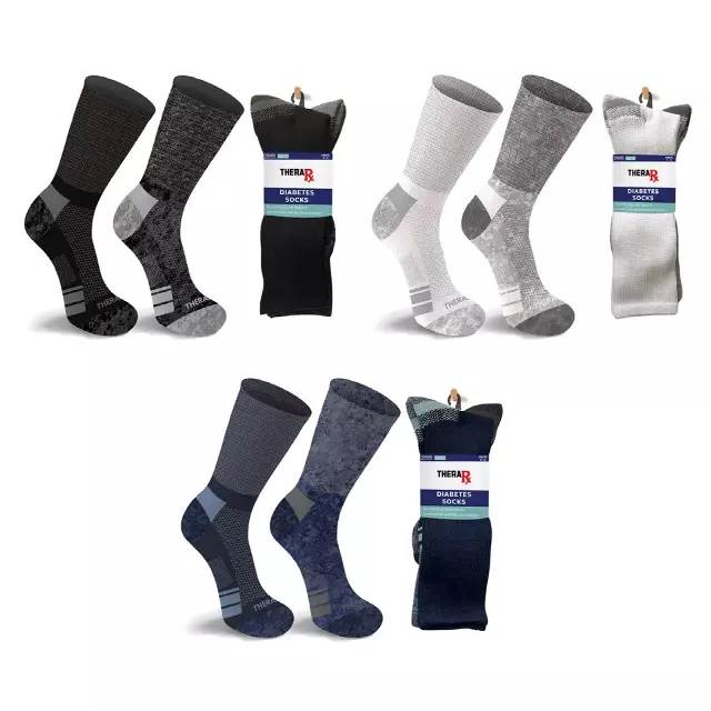 2-Pairs: Non-Binding Loose Fit Cotton Diabetic Crew Socks · SKU BUN-12-DIASOX