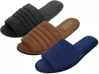 S333M - Men's "Easy USA" Cotton Terry Open Toe House Slippers