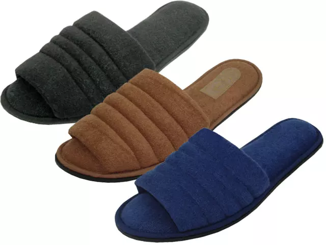 S333M - Men's "Easy USA" Cotton Terry Open Toe House Slippers