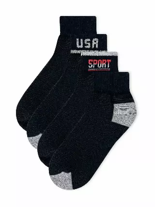 Low Cut White Cotton Socks (Dozen) — Black / Sock Size 10-13
