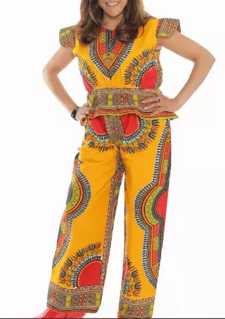 432D -ON SALE!!! Dashiki 2 pc Pant Set - $12.5 Each (3 pcs per pack) — Free Size / Yellow
