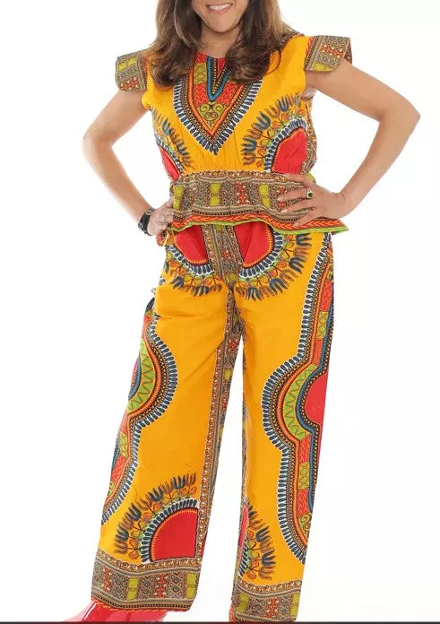 432D -ON SALE!!! Dashiki 2 pc Pant Set - $12.5 Each (3 pcs per pack) — Free Size / Yellow