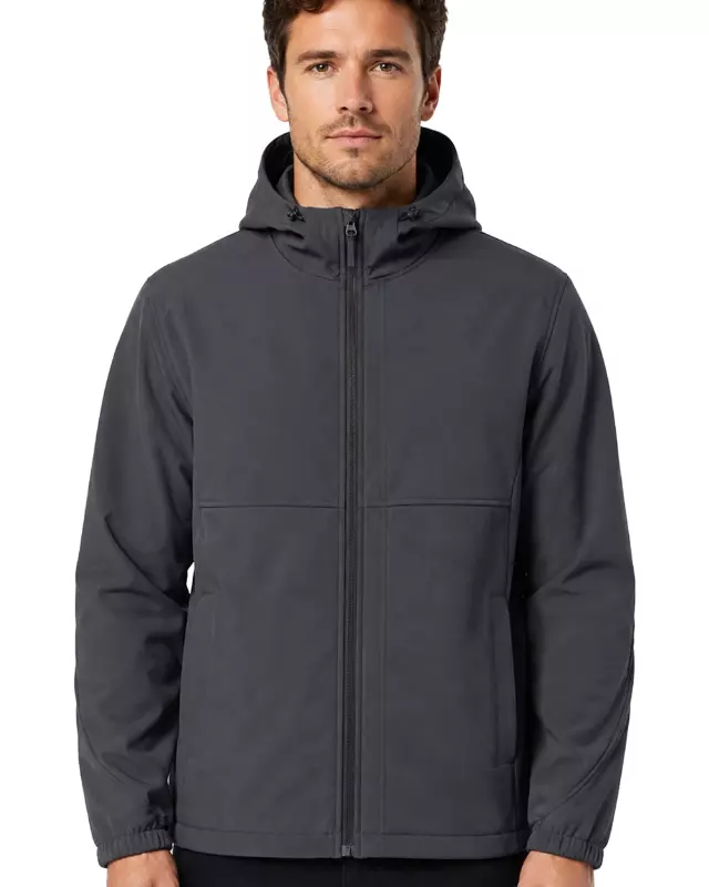 Men's Hooded Softshell Jacket #K04 — Charcoal / S-M-L-XL-2XL