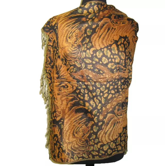 1905 Animal Print Pashmina — Orange