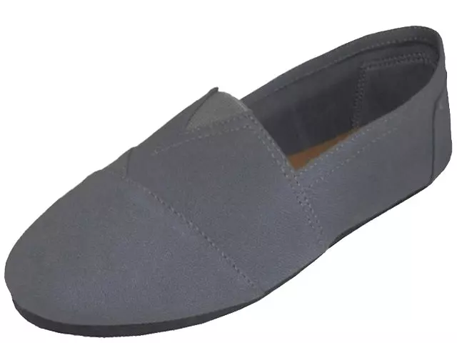 S308M - Men's "Easy USA" Slip-on Casual Canvas Shoes — Gray (S308M-G) / 7-12 Assorted
