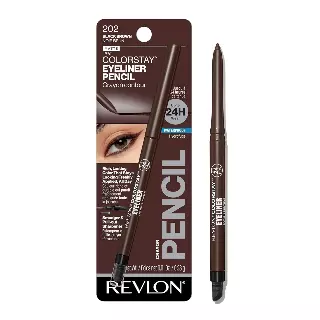 Revlon ColorStay Pencil Waterproof Eyeliner, 202 Black Brown, 0.01 oz