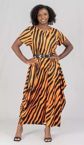 22017 Orange Animal Print Maxi Dress - One Size (3-PCS PRE-PACK) ($20.00 Each)