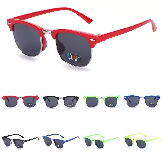 Kids' Stylish Clubmaster Sunglasses with Semi-Rimless Frames K077