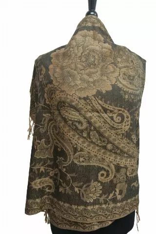 IN107 Pattern Pashmina — Black