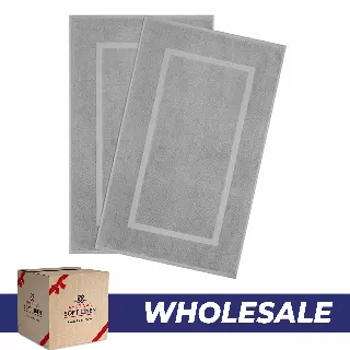 Bekos 100% Cotton Bath Mat Set, 2 Piece 20x34 inches Wholesale Bath Rugs for Bathroom