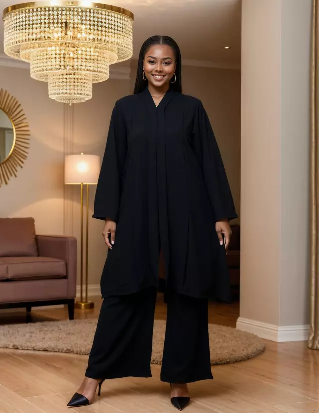 26010 - Women's Shirt & Pant 2-Pcs Set - $20 Each (3-Pcs Pre Pack) — Black / (M-L-1X) 3-Pcs