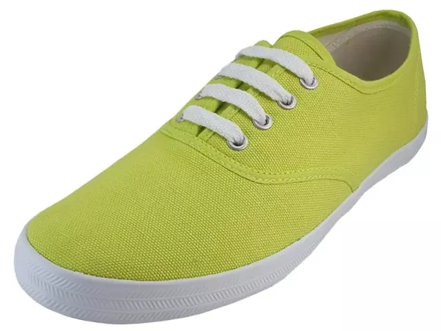 U324L - Women's Casual Canvas Upper Lace Up Shoes — Lime (U324L-LIME) / 6-10 Assorted