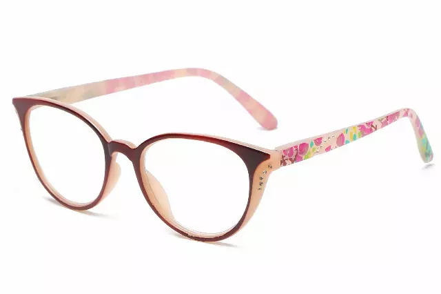 R6046-1 floral temple reading glasses — +3.00(1dz)