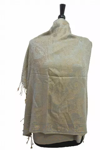 SJ116 Pattern Pashmina — Grey