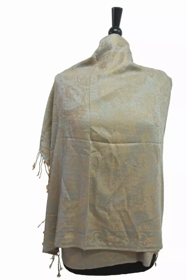 SJ116 Pattern Pashmina — Grey