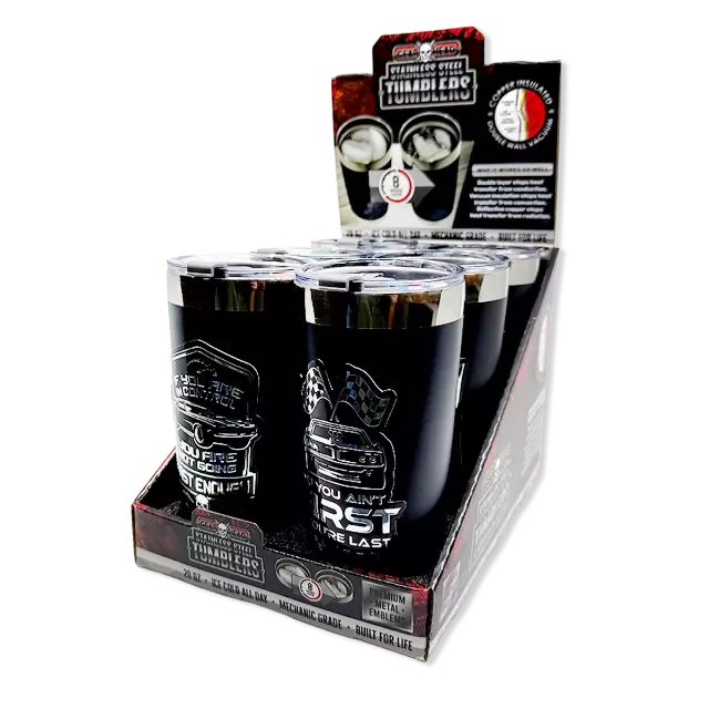 Stainless Steel 20oz Metal Emblem Insulated Printed Tumblers - 6 Pieces Per Retail Ready Display 25835