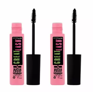 Maybelline Great Lash Waterproof Mascara – Very Black – 2 Pack